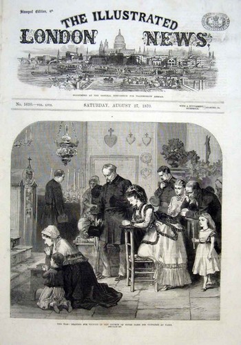 Old antique print praying - antique,